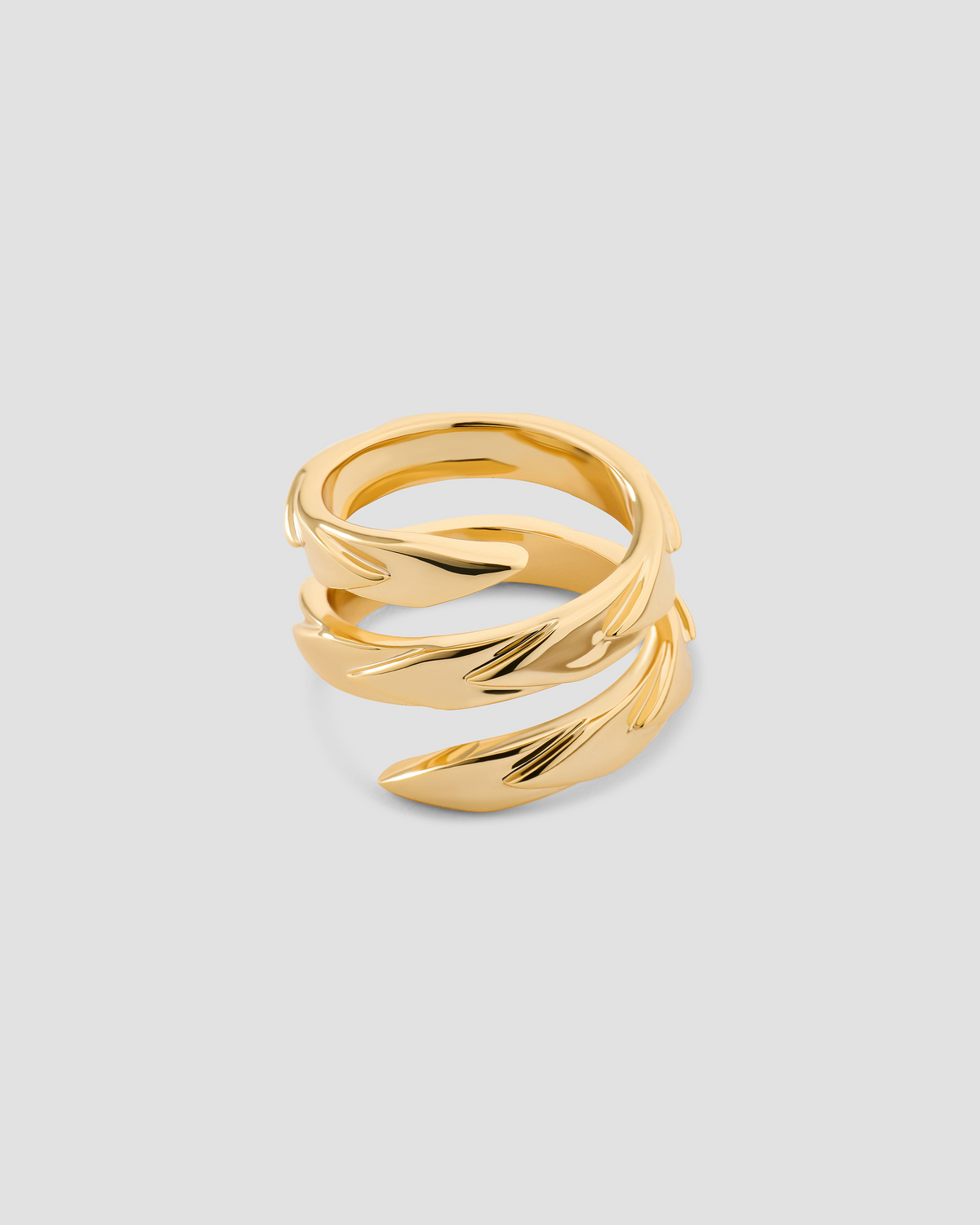 Feather Ring ring - front view | womens gold rings