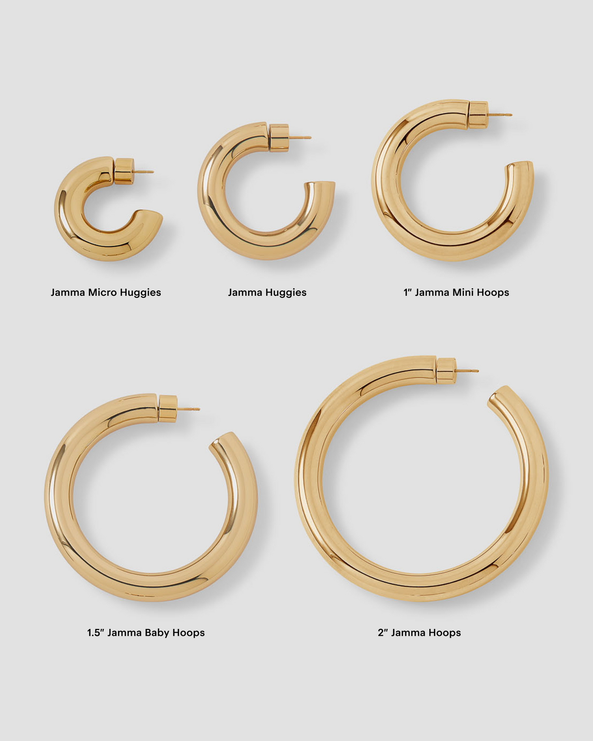 1" Jamma Mini Hoops earring - front view | small gold hoop earrings