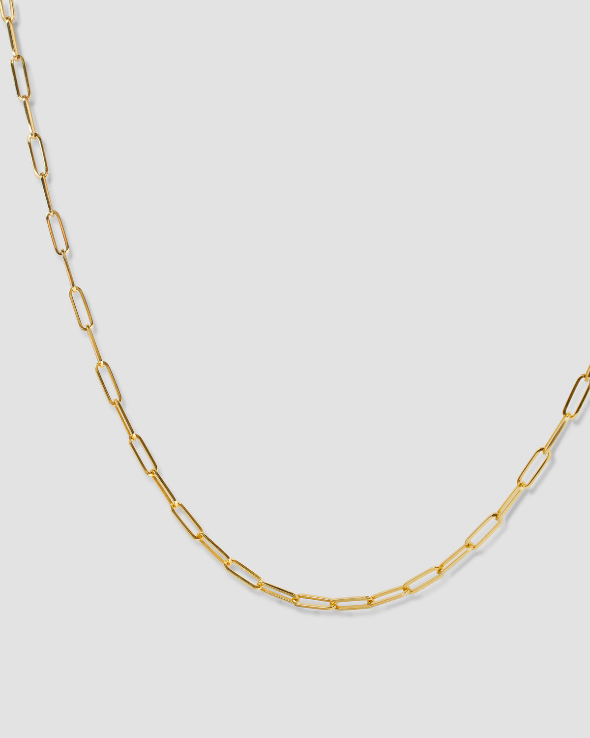 Long Link Chain in 14K necklace - front view | women's gold chain