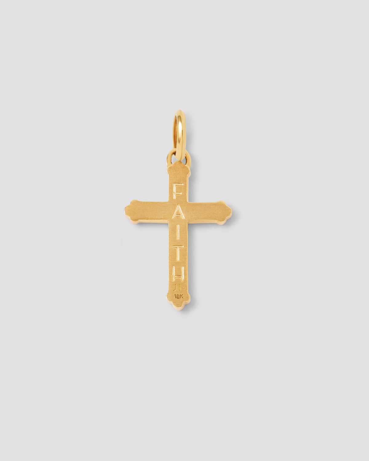 Faith Medium Royal Cross in 18K Yellow Gold gold charm - front view | charm necklaces