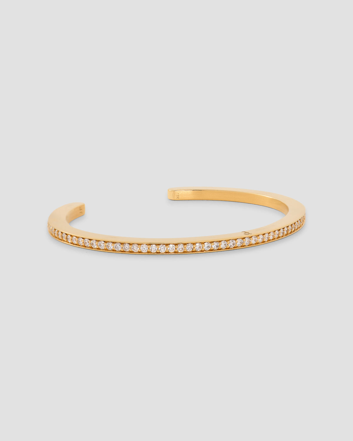 Personalized Essential Diamond Cuff bracelet - front view | female gold bracelet